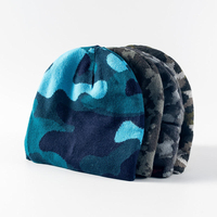 Gorro Unisex con Estampado de Camuflaje, Gorro Holgado con Forro Polar Grueso, Gorro de Punto Cálido para Invierno, Gorro Deportivo para Exteriores