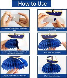 Décorations de fête nautique <span class=keywords><strong>pour</strong></span> la <span class=keywords><strong>retraite</strong></span> : Centres de table en nid d'abeille sur le thème de la navigation, Cadeaux de <span class=keywords><strong>retraite</strong></span> sur le thème nautique - Product Image 6