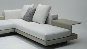 أريكة زاوية من الكتان كبيرة الحجم كبيرة الحجم كبيرة الحجم على شكل حرف L - Product Image 5