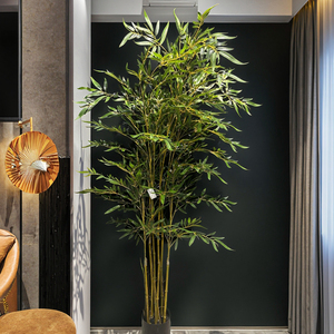 Albero di bambù artificiale ad alta simulazione Bonsai verde foglie di plastica pianta di simulazione per la casa soggiorno arredamento per il compleanno - Product Image 5