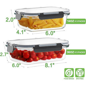 Ensemble de boîtes à lunch en verre hermétique pour la cuisine, contenants de cuisine, stockage hermétique, contenants de stockage pour aliments - Product Image 2