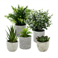 Ensemble de 5 plantes vertes artificielles en pot, best-seller transfrontalier, décoration d'intérieur, plantes artificielles