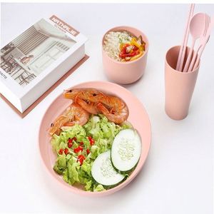 Nouvel ensemble de 28 assiettes incassables écologiques en paille de blé avec logo personnalisé - Product Image 4