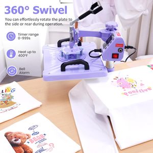 Nueva Máquina de Prensa de Calor 5 en <span class=keywords><strong>1</strong></span> de 29*38cm (12x15 Pulgadas) para Camisetas, Máquina de Transferencia de Calor Multifuncional para Camisetas, Color Morado - Product Image 2