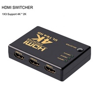 Commutateur HDMI 3 ports 4Kx2K, boîtier de commutation HDMI 3x1, 4K 60Hz, 3 entrées 1 sortie, 3 vers 1, 4K X 2K Ultra HD 3D 1080P