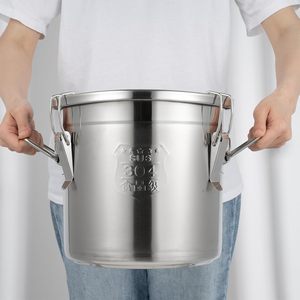 Balde de Leite Hermético de Aço Inoxidável 304 para Cozinha 6L 12L 21L, Lata de Compostagem de Batata, Recipiente Metálico para Armazenamento de Alimentos - Product Image 2