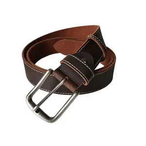 Vintage casual pin buckle washable men's handmade leather customized genuine cowhide leather Genuine leather belts from Pakistan