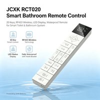 Nouvelle Conception RCT020 Télécommande Intelligente RF433 pour Toilettes avec Écran LCD, Support Étanche Quotidien avec Crochet pour Système de Salle de Bain