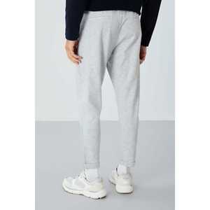 Pantalon de survêtement pour homme gris texturé, coupe standard, 100% coton, tissu éponge français respirant, 82154 - Product Image 1