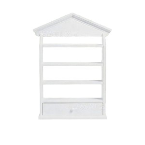 Wooden Vintage Spice Jar Rack 4 Layers <b>Wall</b> <b>Mounted</b> White Village Style Display <b>Shelf</b> Kitchen Storage Drawer Rack - Product Image 5