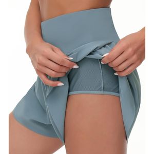 FOXA Pantalones cortos para correr de cintura alta para mujer con forro de malla y bolsillo con cremallera, pantalones cortos transpirables de secado rápido para entrenamiento - Product Image 5