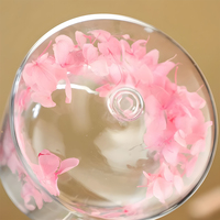 2 Pcs 4pcs Haute Qualité 205ML Fleur rose Cadeaux d'Affaires Décoration Tasses à Thé Bulle en Verre Double Paroi Réutilisables avec Poignée