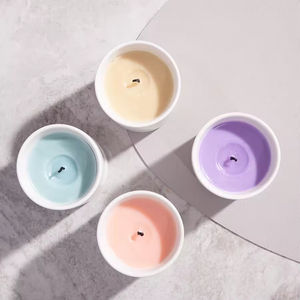 Envase de Lujo para Fragancias, Decoración Personalizada con Logotipo, Recipiente Único Nórdico para Velas, Frasco de Cerámica Blanco para Velas Aromáticas - Product Image 3