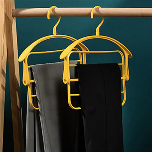 A7052R Plastic Foldable Lightweight travel hanger Portable Travel Clothes Hangers with shoes holder