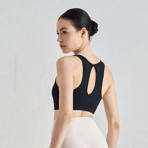 Women's Seamless Sports Bra Water Drop Print Breathable Fitness Yoga <b>Vest</b> Shock-Proof for Running Sports Solid Color Sports Bra - Product Image 4