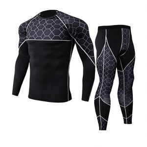 Combinaison de compression à manches longues pour homme avec motif hexagonal et bordure vert fluo, séchage rapide, coupe-vent, en cuir, pour toutes les saisons - Product Image 4