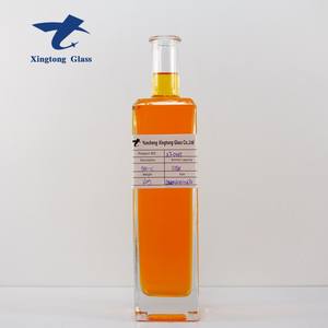 Boca ancha Cuadrado alto Rectangular Vacío transparente Super Flint Buena calidad Vodka <span class=keywords><strong>barato</strong></span> <span class=keywords><strong>Whisky</strong></span> Tequila Botellas de vidrio 500ml - Product Image 6