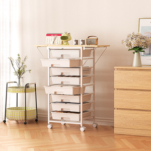 Chariot de rangement pliable de cuisine, étagère de sol multi-niveaux pour micro-ondes, <span class=keywords><strong>machine</strong></span> à café, ustensiles de cuisine, support extensible - Product Image 2