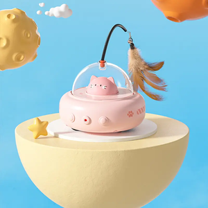 Jouet interactif intelligent pour chat, activé par le mouvement, laser automatique, matériau ABS avec plumes, jouet amusant pour chat - Product Image 2