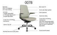 Luxe dossier haut ergonomique haute qualité cadre en métal bureau et chaise ensemble PU cuir bureau rembourré chaise