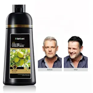 Organic Natural Liquid no side effect black hair dye shampoo color change organic natural grey hair coloring shampoo dye
