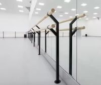 Barre de danse de barre de ballet murale en acier et en érable pliable et légère pour la formation de club à domicile
