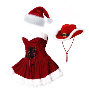 Disfraz De Mujer Papá Noel Con Vestido, Capa, Cinturón Y Gorro – Conjunto Completo Para Navidad, Fiestas Y Cosplay