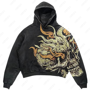 Hot Sale New Fashionable <b>Hoodie</b> Custom Printing Logo Streetwear 100% Cotton Acid Washed Free Style <b>Summer</b> Unisex Sweatshirts - Product Image 4