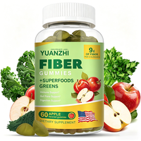 Gummies de fibres OEM Greens au vinaigre de cidre de pomme, prébiotiques, potassium, vitamine C – Complément nutritionnel quotidien
