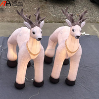 Décoration de cerf gonflable de Noël, renne en peluche lumineux avec motif flocon de neige pour la décoration d'événements festifs