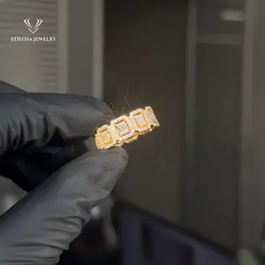 תכשיטי אופנה מויסניט טבעת היפ הופ כסף סטרלינג 925 עם טבעות מותאמות אישית של MVS מויסניט
