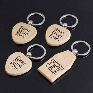 Retail Wooden Keychain Can Add Customer Engraving logo Wood Key Chains Souvenirs Wooden Key Holder
