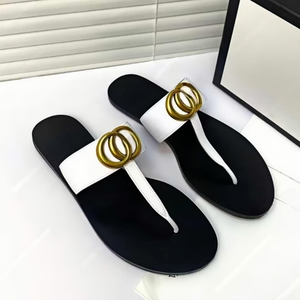 Zapatos de Mujer de Cuero de Alta Calidad, Sandalias Planas de Diseño de Lujo para Exteriores, Chanclas Ligeras para Mujer - Product Image 2