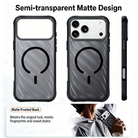 Coque fine anti-rayures et anti-empreintes avec texture ondulée mate, aimant intégré et protection antichute pour iPhone 18 17 Pro Max 16 Pro