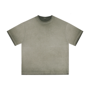 Camiseta Verde Fluorescente <span class=keywords><strong>de</strong></span> Algodón Lavado, Estilo Vintage, Lavado Ácido, Efecto Desteñido por el Sol, Fabricante <span class=keywords><strong>de</strong></span> Camisetas, Camiseta con Serigrafía - Product Image 3