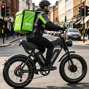 Bicicleta Eléctrica para Entrega de Comida, Motor Dual, 52V 40Ah, Dos Baterías, Frenos de Disco Hidráulicos, Bicicleta Eléctrica, Motocicleta Eléctrica, Bicicleta Híbrida - Product Image 1