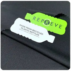 Ramah lingkungan 100% Repreve RPET menyerap kelembapan poliester daur ulang selesai aktif rajutan mata burung kain jaring pakaian olahraga
