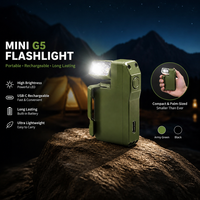 Mini lampe torche G5 EDC de poche, rechargeable par USB, LED, portable pour le camping en plein air, les situations d'urgence, lampe de travail