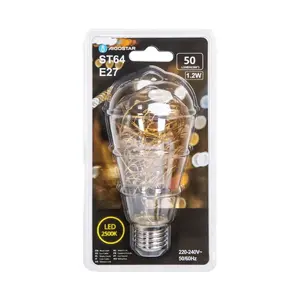 Ampoule LED à filament ST64 E27 1,2W, lumière chaude, économe en énergie, idéale pour la décoration et les ambiances chaleureuses. - Product Image 3