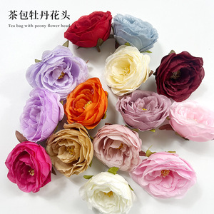 Cabezas de Flores de Peonía Artificiales de Tela de Seda de 8 cm, Hechas a Mano, para Decoraciones de Boda - Product Image 5