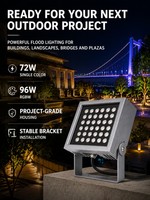 Lámpara LED Cuadrada RGBW de 96w para Exteriores, con Soporte en Forma de U y Ángulo de Montaje Ajustable, para Fachadas, Modelo W220, Fabricación OEM/ODM