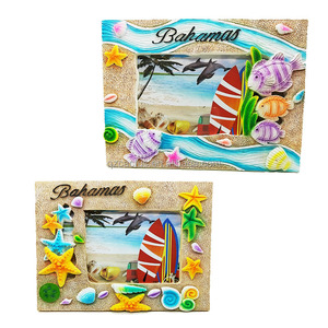 Cadre photo fait main personnalisé cadeau artisanat en gros résine polyrésine personnalisé Bahamas souvenir cadre photo cadre photo en résine - Product Image 2