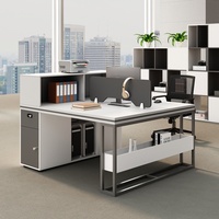 Ensemble complet de bureaux de travail en PVC en forme de barre pour 2/4/6 personnes, postes de travail minimalistes modernes avec bibliothèque, tout inclus
