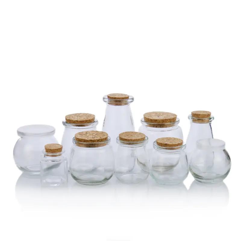 Goedkope Prijs Bpa Gratis 100Ml 200Ml Bericht Wens Potten Glazen Pudding Fles Met Kurk