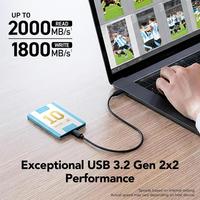 SSD Portabel Lexar SL500 USB 3.2 Gen 2x2 Asli Seri Elite Legends dengan kecepatan baca hingga 2000 MB/dtk, cocok untuk laptop