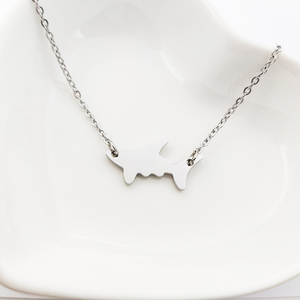 Stainless Steel Cute Shark Charm Necklace Jewelry 18K Gold Plated Mini Jaws Jewelry Silver White Sharks for Sea <strong>Animal</strong> <strong>Lovers</strong> - Product Image 5