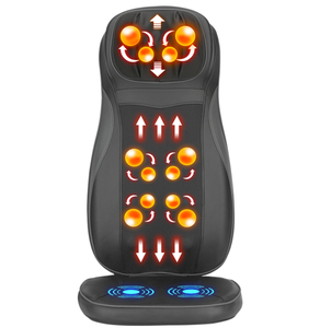 Masseur dorsal et cervical Shiatsu, coussin de siège de <span class=keywords><strong>massage</strong></span> dorsal avec fonction de chaleur, pétrissage profond, <span class=keywords><strong>auto</strong></span>-masseur avec vibrations - Product Image 1