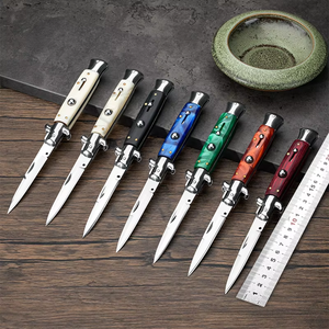 Couteau pliant vintage italien Stiletto en acier inoxydable, lame pointue de 0,5 mm, bord droit, cadeau DIY pour couples, épouses, aînés - Product Image 4