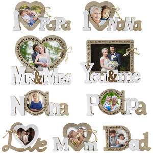 Marco de Fotos de Madera Natural con Forma de Corazón, Adorno de Escritorio, Regalo Sentimental para Padres, Parejas, Abuelos - Product Image 4