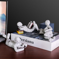 Style nordique abstrait résine lecture femmes Figurine Statue créative étagère décoration pour bureau à domicile salon décor